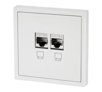Prise réseau encastrée CAT.6 2 prises All-in-One Série V11 Blanc