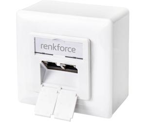 Prise réseau Renkforce montage apparent (en saillie) CAT 6 2 ports blanc pur
