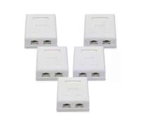 Prise réseau RJ45 - Prise murale double blindée montée en surface avec port pour câble Ethernet LAN