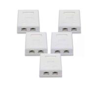 Prise réseau RJ45 - Prise murale double blindée montée en surface avec port pour câble Ethernet LAN