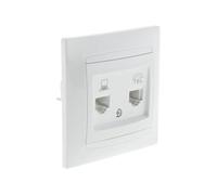 Zenitech - Prise RJ11 + RJ45 encastrées Zyna - Blanc blanc