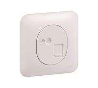 Prise RJ45 CAT5 UTP encastré pour téléphone avec plaque fixation vis OVALIS SCHNEIDER S260471