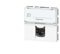 Legrand Prise RJ45 Mosaic 076576 – Cat6A STP à blindage métal – 2 modules – Blanc