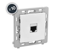 Prise RJ45 catégorie 6 FTP - blanc - boîte de 10 - Caly DEBFLEX