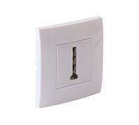 Zenitech - Prise RJ45 encastrée + plaque de finition Kalya - Blanc blanc
