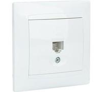 Prise RJ45 encastrée Zyna - Blanc - Zenitech Blanc G