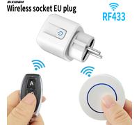 Prise sans fil RF433, prise intelligente pour maison connectée, télécommande 16A EU FR, prise universelle, commande à distance marche/arrêt pour éclairage, ventilateur, télévision