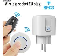 Prise sans fil RF433, prise intelligente pour maison connectée, télécommande 16A EU FR, prise universelle, commande à distance ON/OFF, pour éclairage, ventilateur, télévision