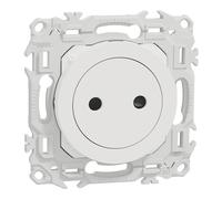 Prise sans terre affleurante 1 poste Schneider Electric Odace blanc