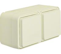 Prise Schuko 2 voies horizontale blanc polaire - Prise 47843512