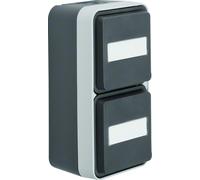 Prise Schuko 2 voies verticale gris clair - Prise 47703535