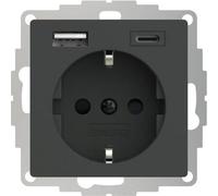Prise Schuko 2USB inCharge PRO 55 USB A/C anthracite