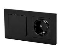 Prise Schuko avec 1 interrupteur à 2 voies, design pratique, installation facile et matériaux durables. Idéal pour contrôler les appareils électriques