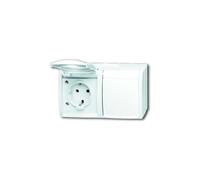 Prise Schuko Double Horizontal Ocean