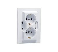Prise Schuko encastrée avec 4 prises encastrées IP20 (5403 blanc)