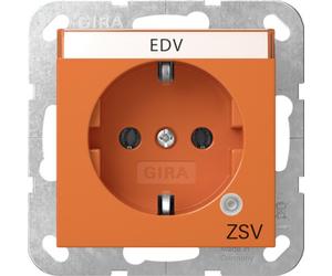 Prise SCHUKO Gira avec contrôle GN + BSF ZSV Système 55 Orange 4452109