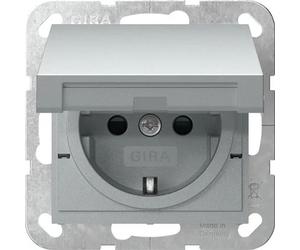 Prise SCHUKO Gira KD + SP SRK Système 55 F Aluminium 475426