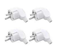 Prise Schuko - Lot de 4 fiches Schuko - Fiche extérieure étanche - Fiche coudée 250 V (16 A) - Prise Schuko extérieure - Protection anti-torsion - Anti-traction - Pour câble de 8 à 10 mm - IP44