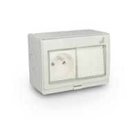 Prise simple + double connecteur encastré GPW2N IP55 55.29
