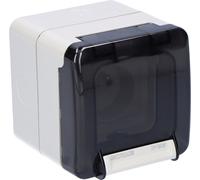 Prise simple en saillie 16A FRANÇAISE M95, IP66, grise, PROTECTA