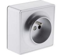 Prise simple saillie 2P+T 16A silver - Vulco - Zenitech