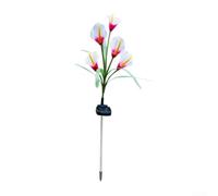 Prise solaire résistante aux intempéries pour éclairage de pelouse (fleur | Lys calla réalistes pour optique, 80 cm de haut, capteur crépusculaire automatique, design résistant aux intempéries