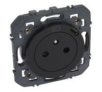 prise de courant - 2p+t - avec chargeur type-c - noir - legrand dooxie 600541