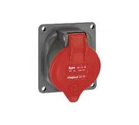Legrand 052224 Plastique Prise Fixe Hypra IP44, 16A, 380V à 415V, 3P+N+T, Rouge/Noir