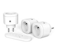Prise Telecommande sans Fil 3000 W, SURNICE Intelligente Prises Télécommandées Programmable pour Décoration de Vacances, Portée de 80 M, All On/Off, Blanc