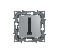 prise téléphone 8 contacts en t niloé gris avec enjoliveur finition argent leg96682