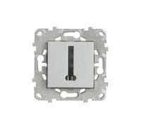 - Prise téléphone en T simple - aluminium - Unica - Schneider