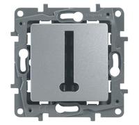 Prise téléphone - LEGRAND - Niloé - 8 contacts - Gris - Enjoliveur Argent