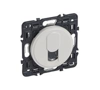Prise Téléphone Rj45 Céliane Avec Enjoliveur Blanc Et Support