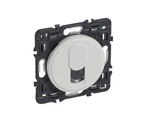 Prise Téléphone Rj45 Céliane Avec Enjoliveur Blanc Et Support