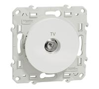 prise télévision - blanc - fixation par vis - schneider odace