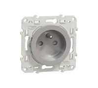 Prise terre 1 poste Odace Aluminium Schneider