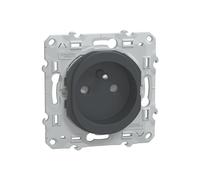 Prise terre 1 poste Ovalis Anthracite Schneider