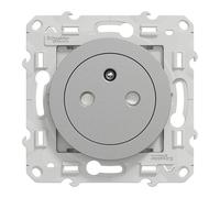 Prise terre affleurante 1 poste Odace Aluminium Schneider
