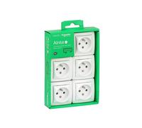 Prise terre blanc Schneider Alrea lot de 5