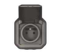 Prise terre étanche complet avec volet Plexo 1 poste anthracite Legrand