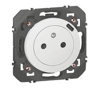 Prise terre + USB 1 poste Dooxie Blanc Legrand