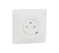 Prise terre + USB C 1 poste Ovalis Blanc Schneider