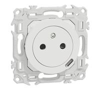 Prise terre + USB C 1 poste Schneider Electric Odace blanc