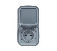 Legrand Kit prise 2P+T et va-et-vient Plexo étanche précâblés vertical Gris