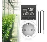 Prise thermostatique, chauffage et refroidissement avec minuterie numérique avec câble de 2 mètres de long avec tête étanche, écran LCD, minuterie, prise sonde pour serre, aquarium, terrarium