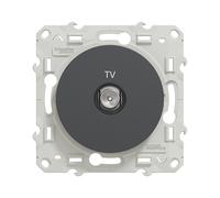 Prise TV 1 poste Odace Anthracite Schneider