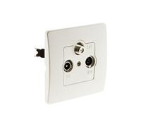 Zenitech Prise TV Ø9,52mm + Sat + FM - Blanc - Venus