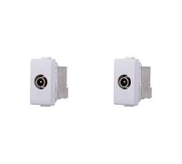 Prise TV et satellite directe connecteur mâle compatible Bticino Matix couleur blanche