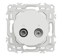 Prise TV/FM odace - sorties coaxiales - blanc craie - SCHNEIDER - S920451