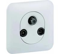 Prise TV/FM/SAT Schneider Electric Ovalis ALB74329 3 sorties SAT/FM Encastrable Mat Blanc